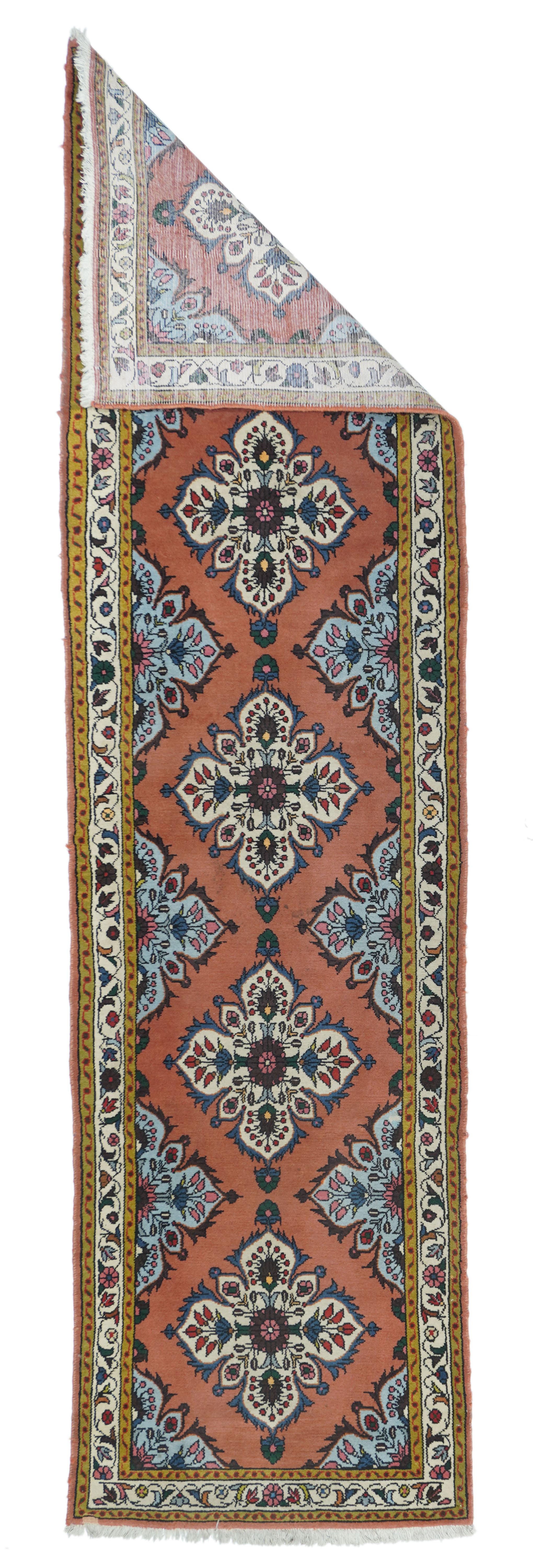 Vintage hamadan runner. Measures: 2.7'' x 9.10''.