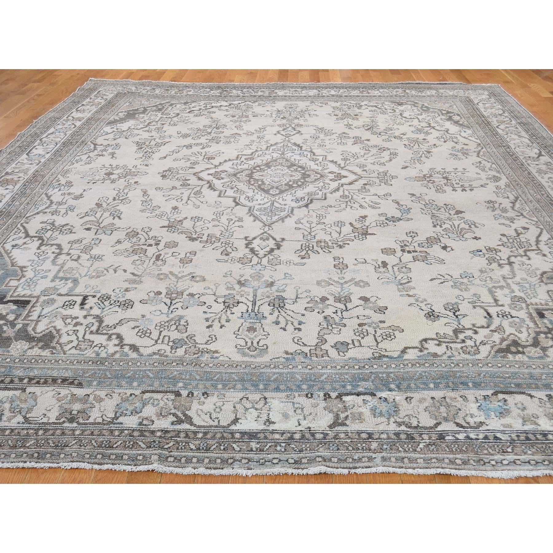 Other Vintage Hamadan with Grey and Blue Hand Knotted Oriental Rug