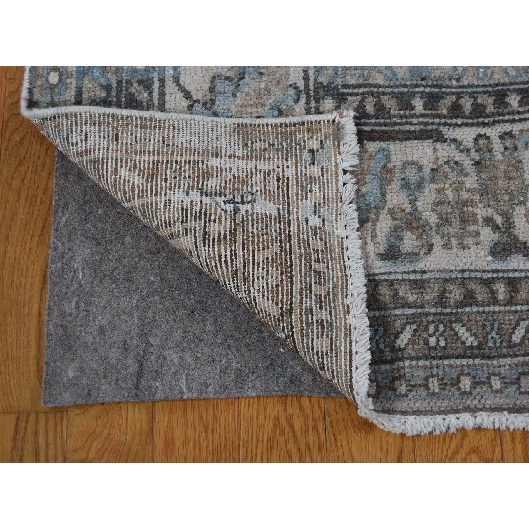 Hand-Knotted Vintage Hamadan with Grey and Blue Hand Knotted Oriental Rug