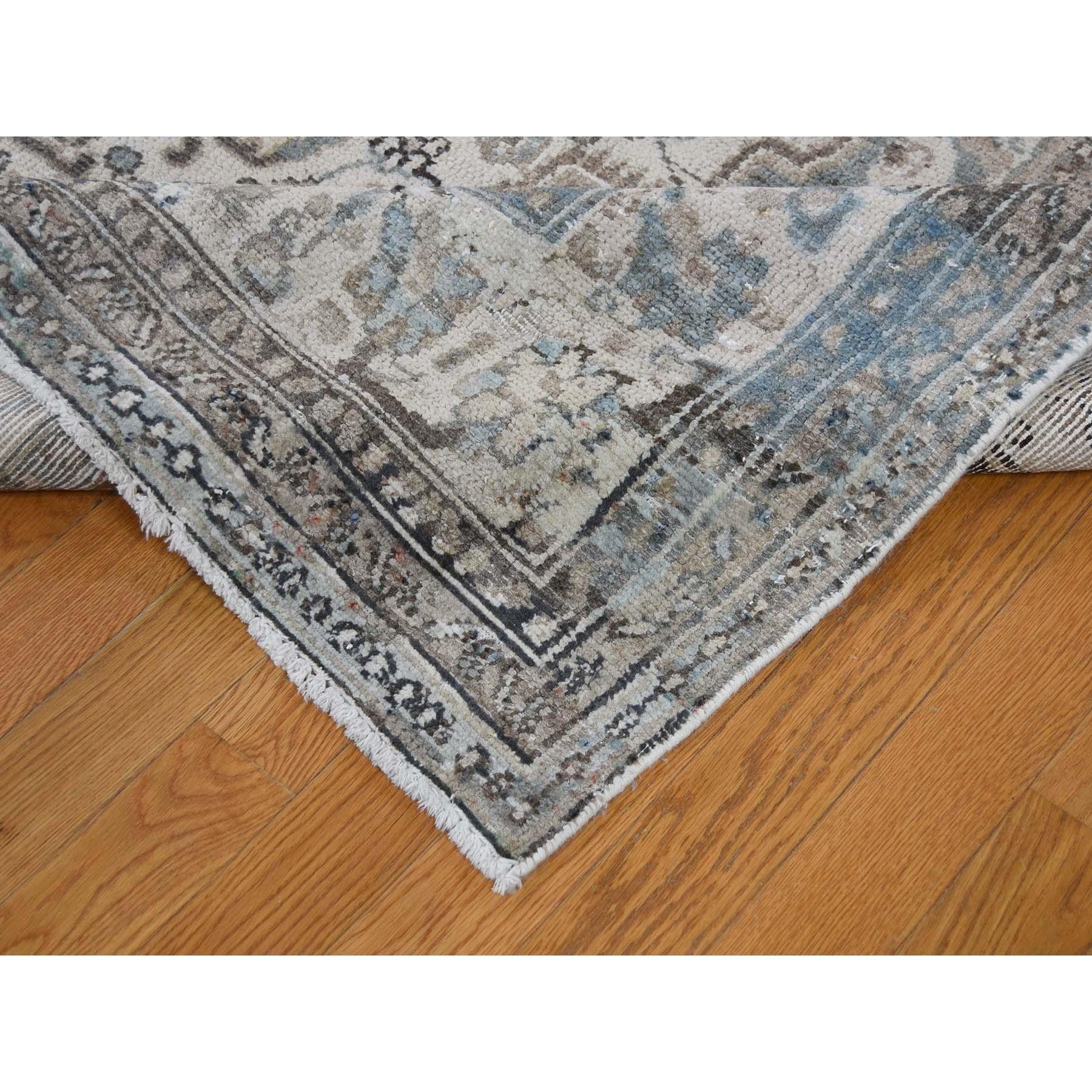 Contemporary Vintage Hamadan with Grey and Blue Hand Knotted Oriental Rug