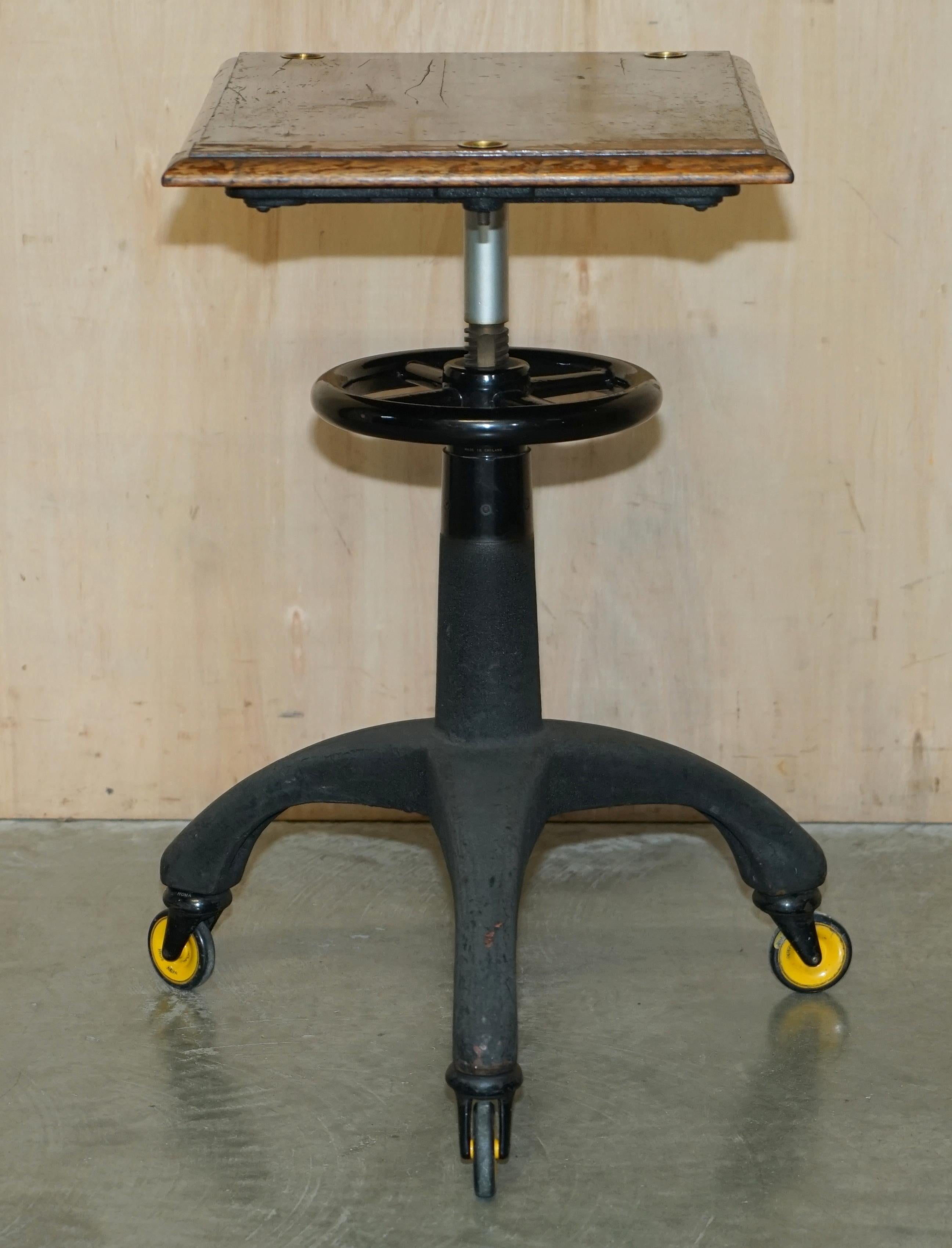 ViNTAGE HAMBLIN LONDON LTD HÖHENVERSTELLBARER OPTIKANTISCH AUF RÄDERN im Angebot 6