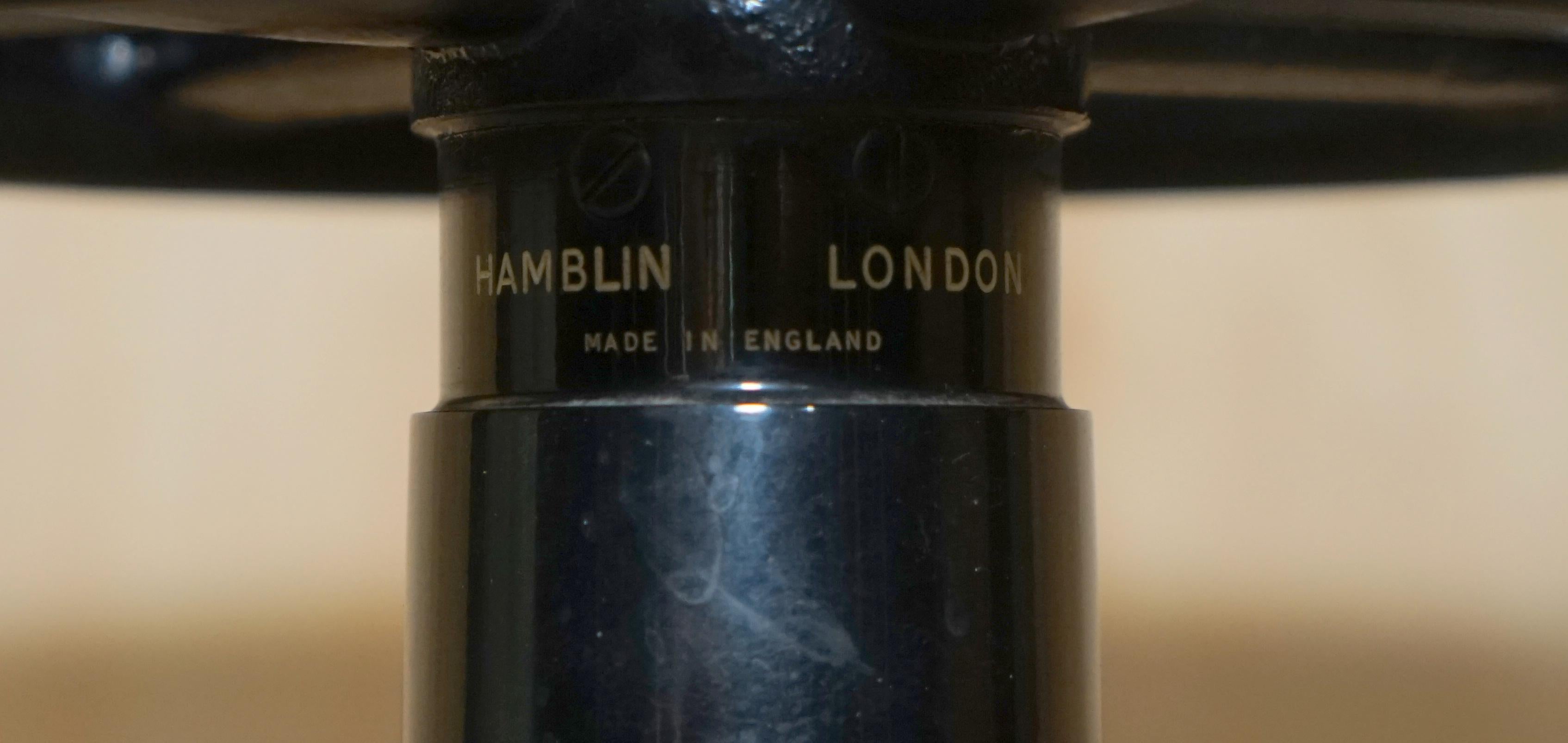ViNTAGE HAMBLIN LONDON LTD TABLE D'OPTICIENS A HAUTEUR AJUSTABLE SUR ROULEAUX en vente 8