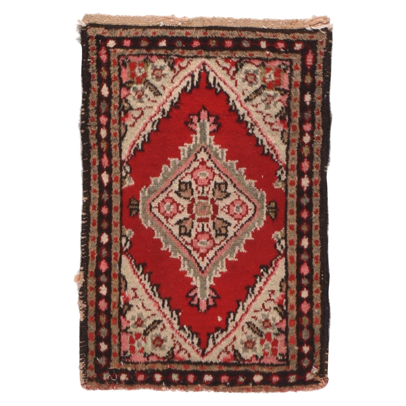 Vintage Persian Hamedan Mat For Sale