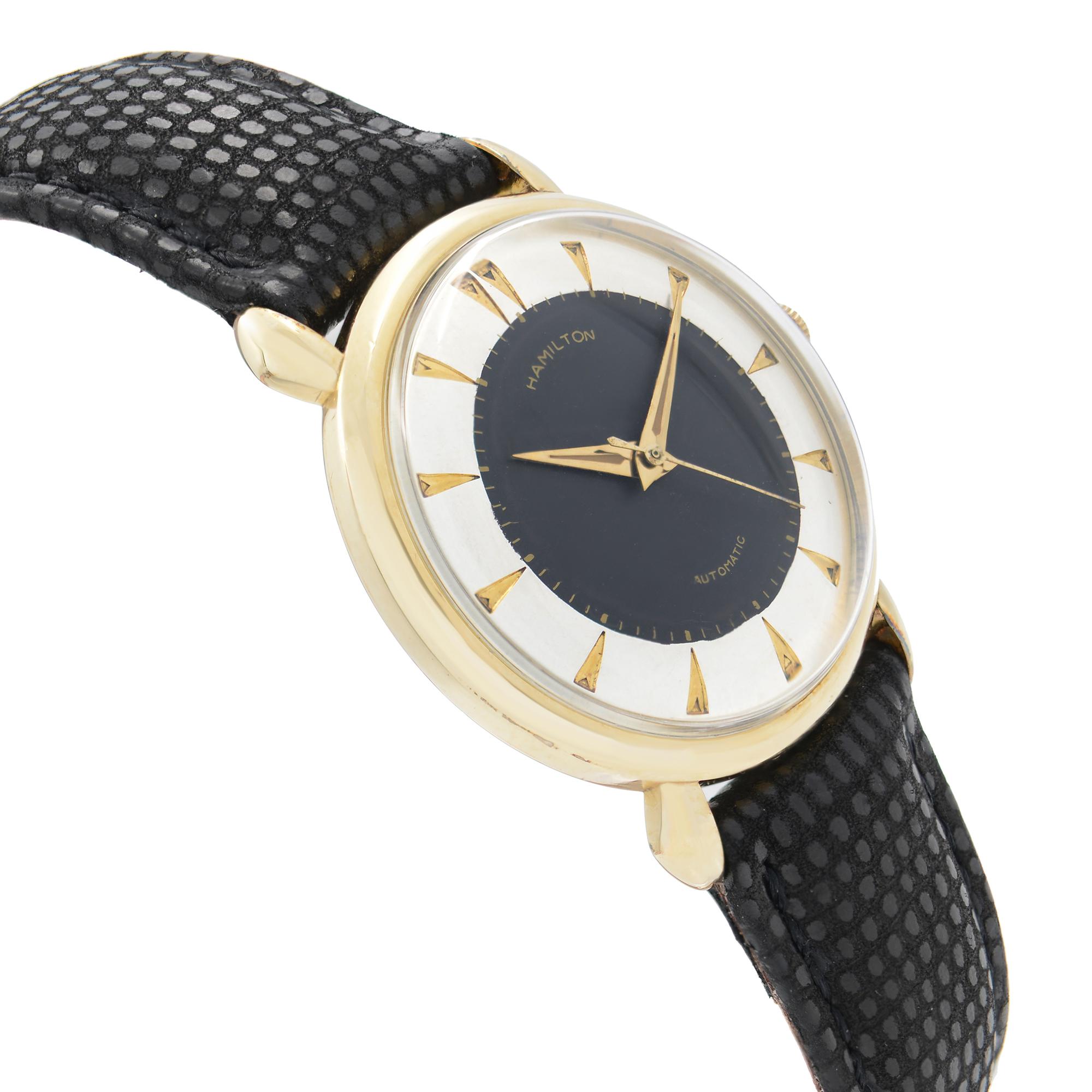 hamilton black and gold watch