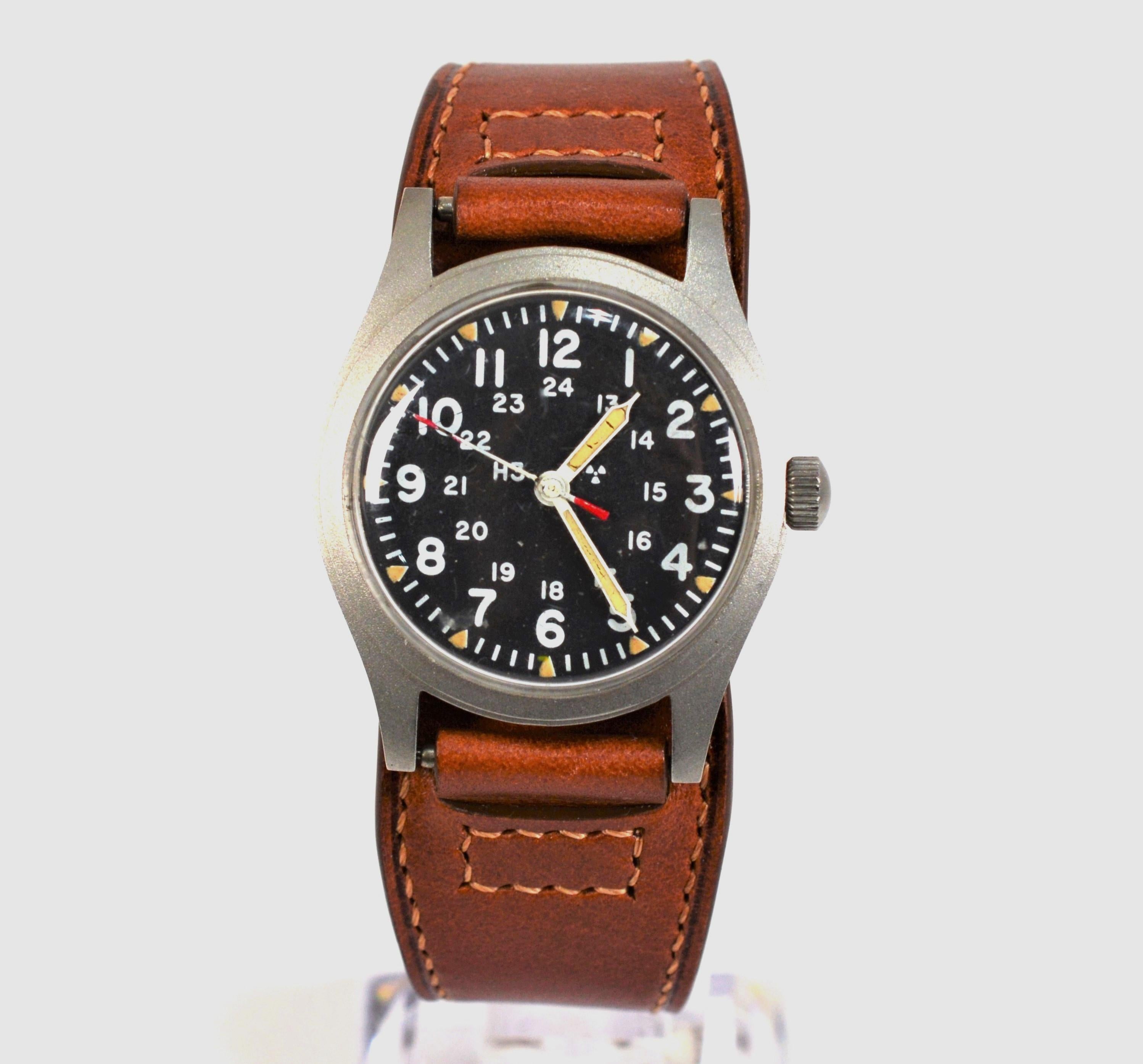 Men's Vintage Hamilton 6645 Steel US Army Wrist Watch  For Sale