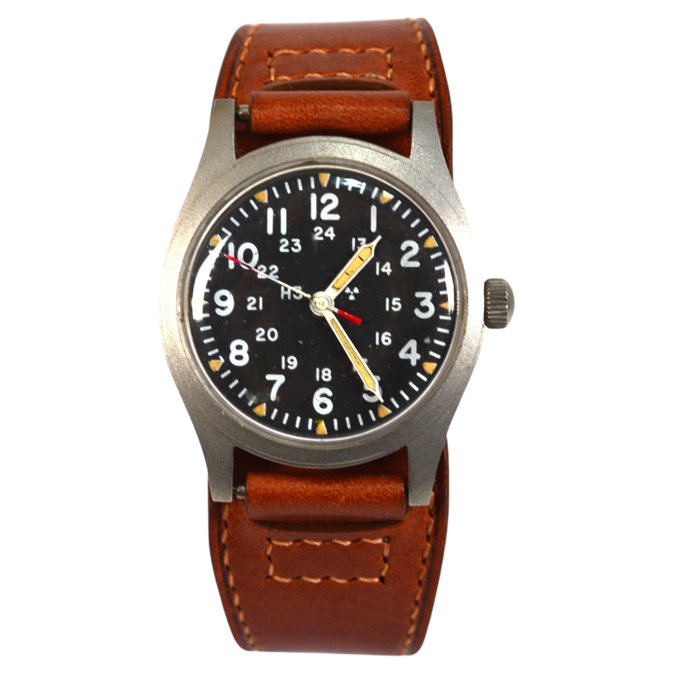Hamilton 6645 Stahl US Army Armbanduhr, Vintage