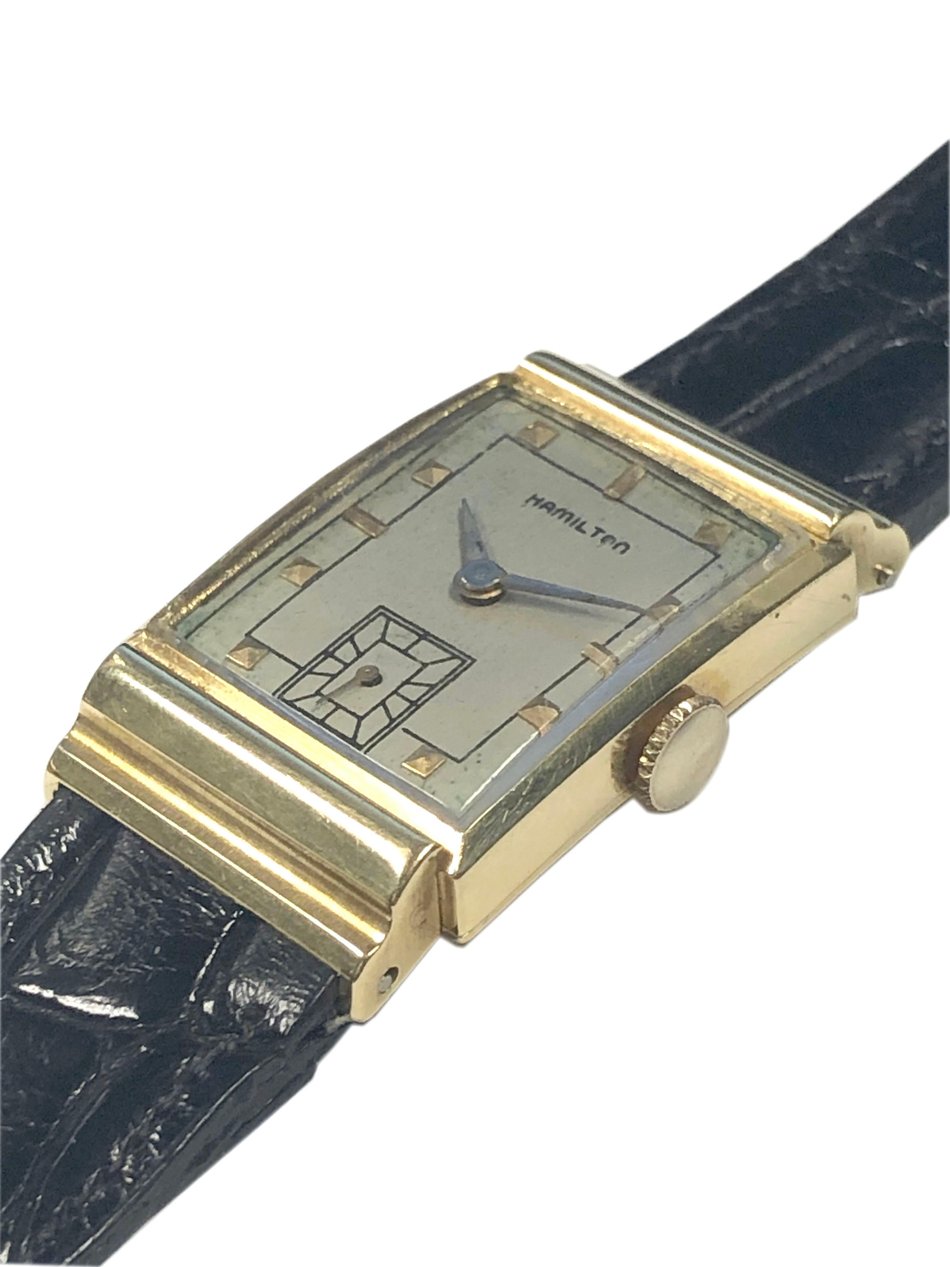 Hamilton Barton: 18 Karat Vintage-Armbanduhr mit bedeutender Provenienz von Kraft Foods im Zustand „Hervorragend“ im Angebot in Chicago, IL