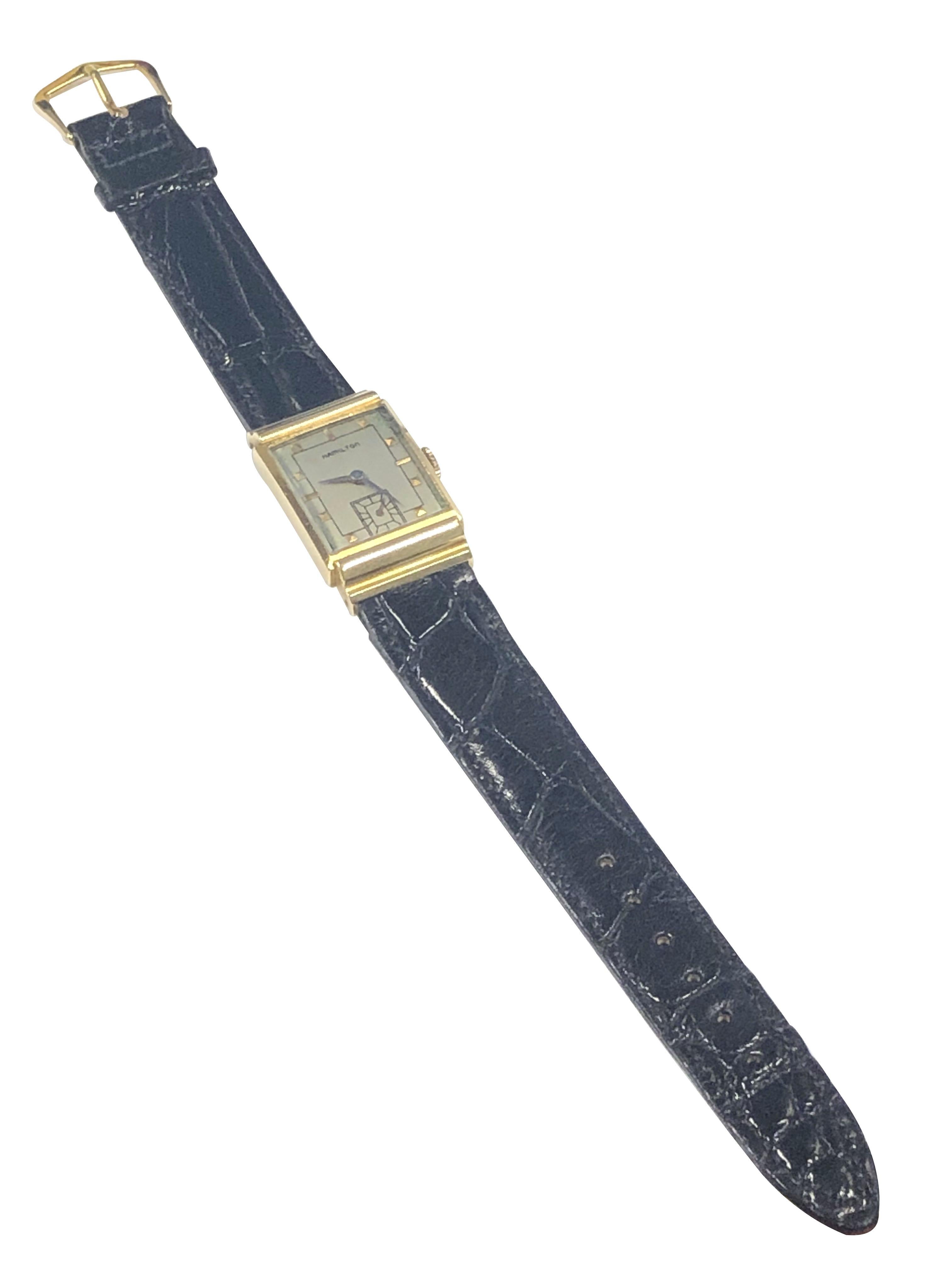 Vintage Hamilton Barton 18K Wrist Watch with important Provenance of Kraft Foods In Excellent Condition For Sale In Chicago, IL