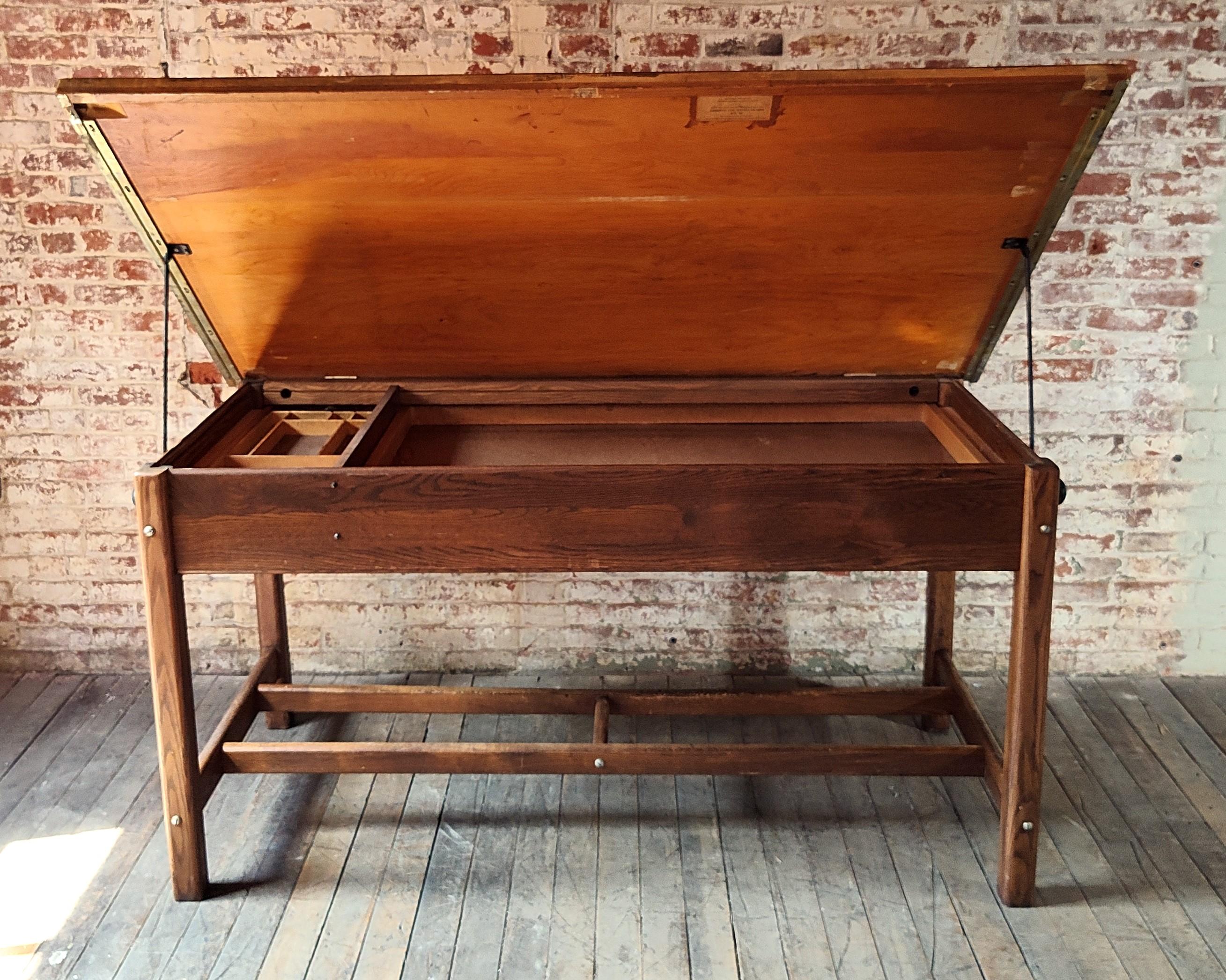 Vintage Hamilton Zeichnung Tisch / Schreibtisch 6