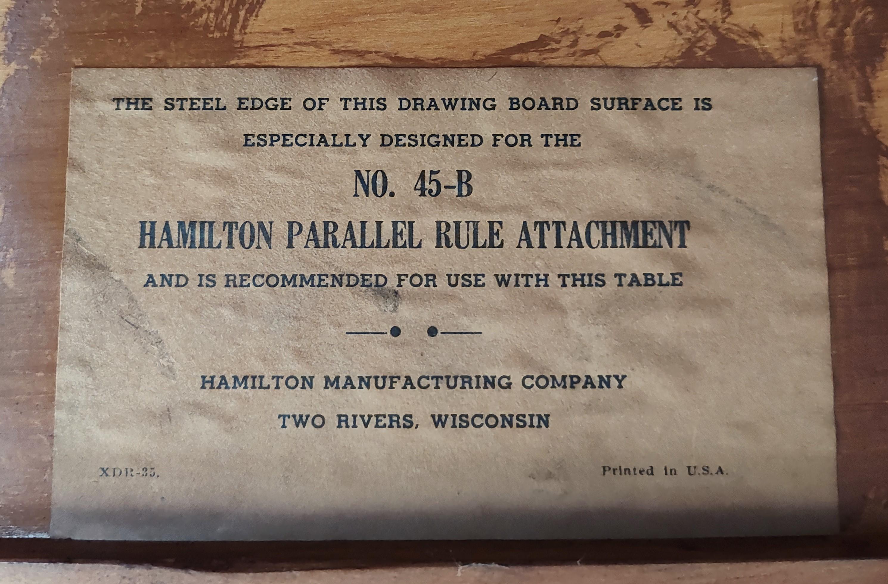 Vintage Hamilton Zeichnung Tisch / Schreibtisch 10
