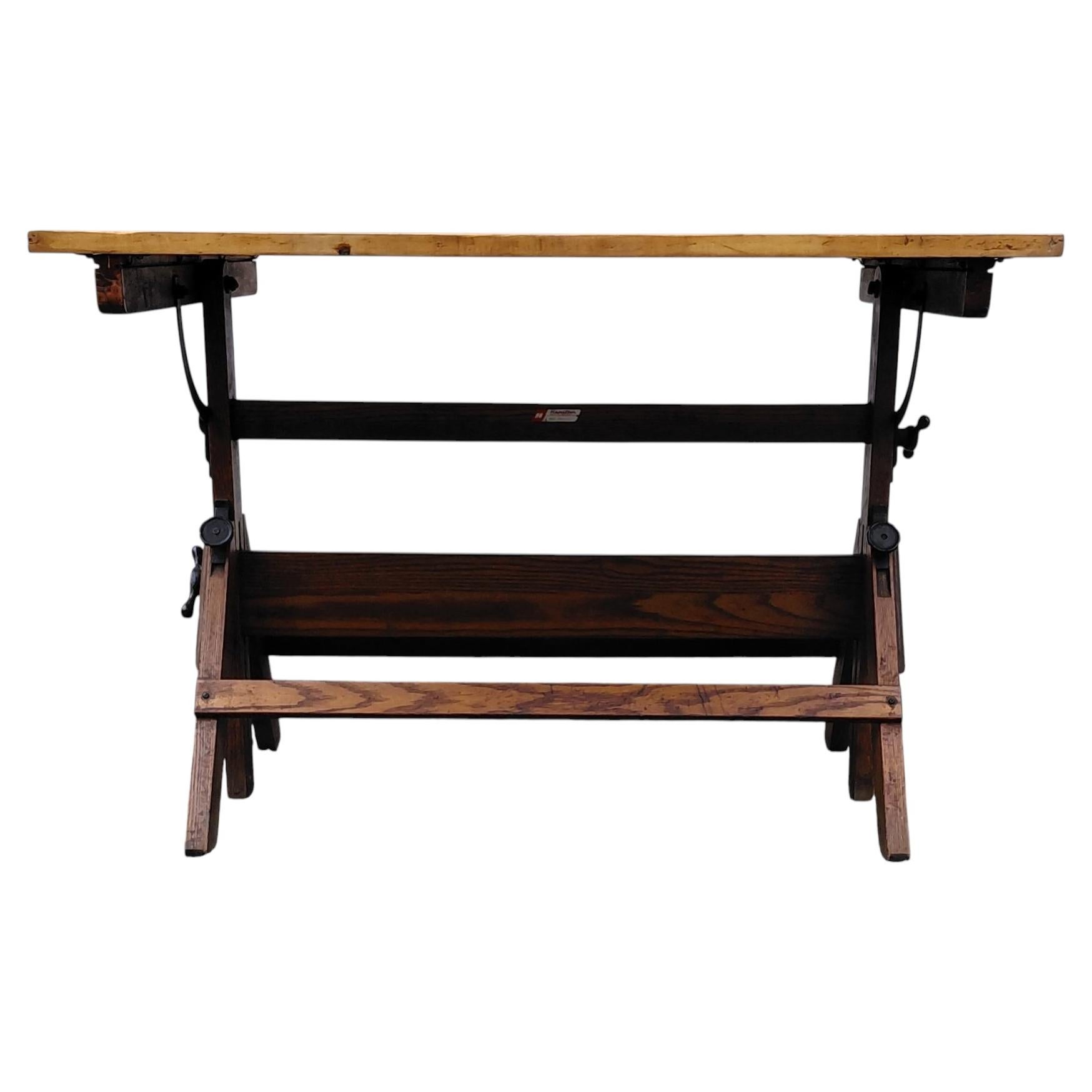 Vintage Hamilton Drafting Table Adjustable Tilt and Height