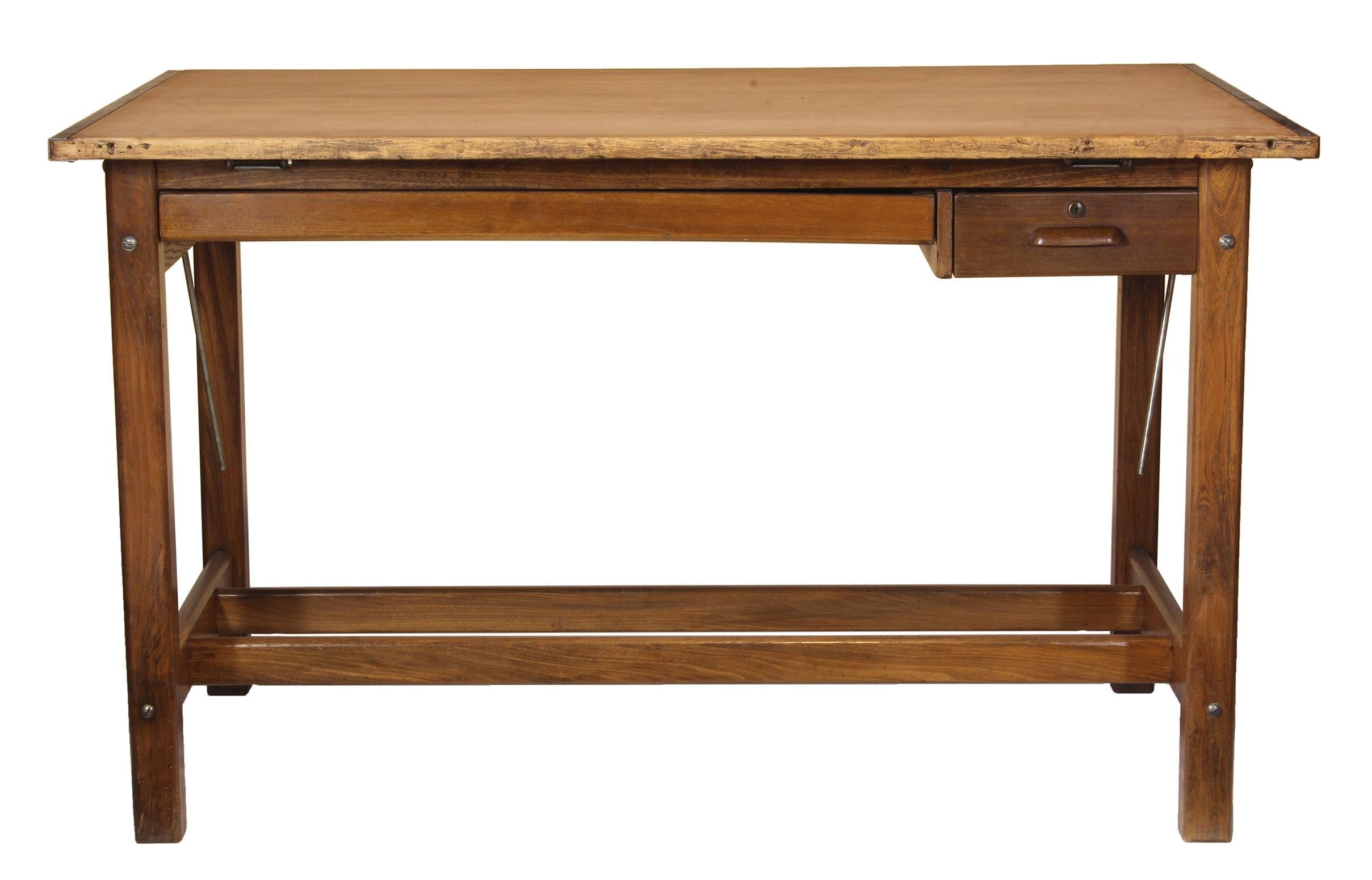 Vintage oak Hamilton drafting table/desk.