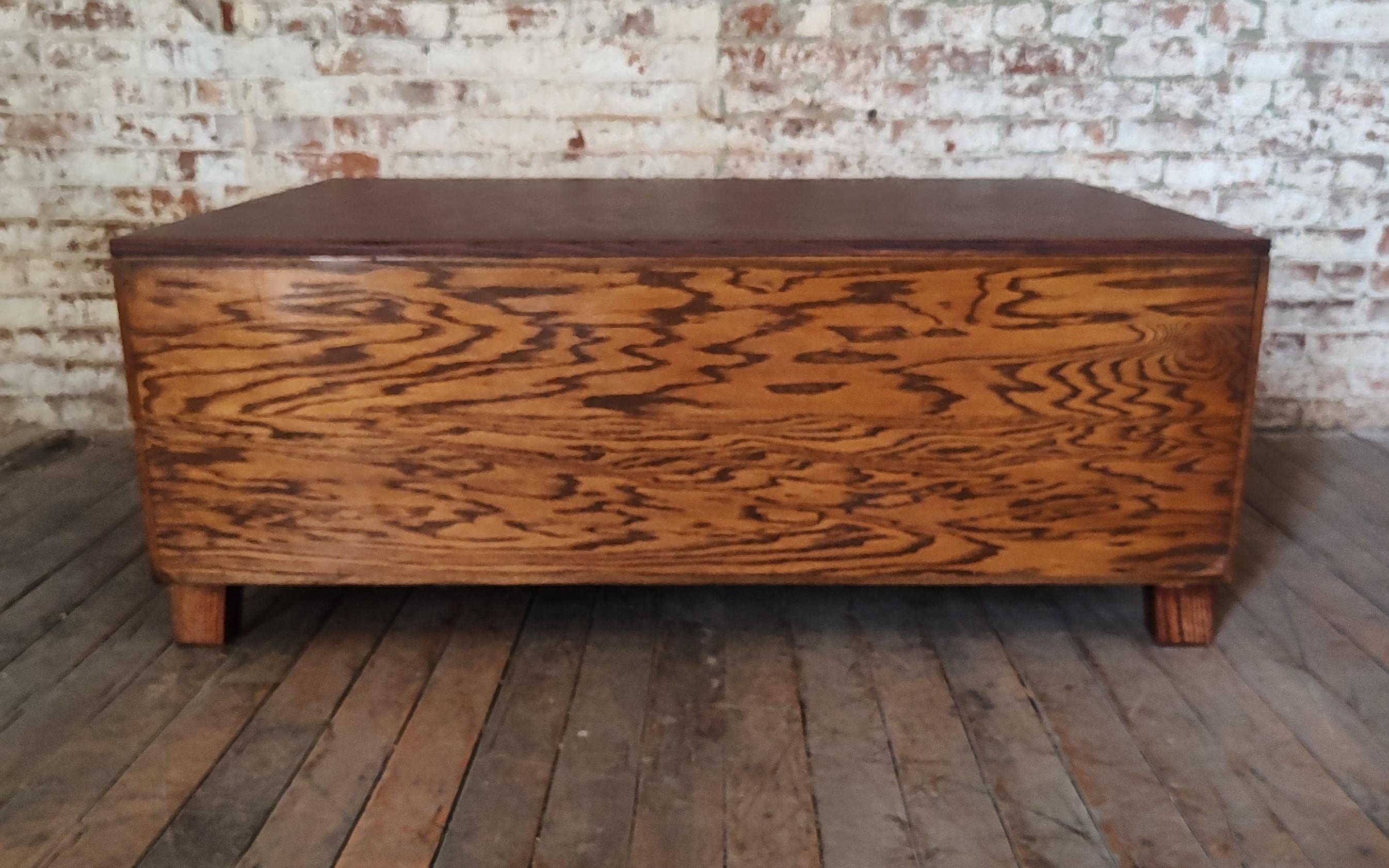 Oak Vintage Hamilton Flat File Coffee Table For Sale