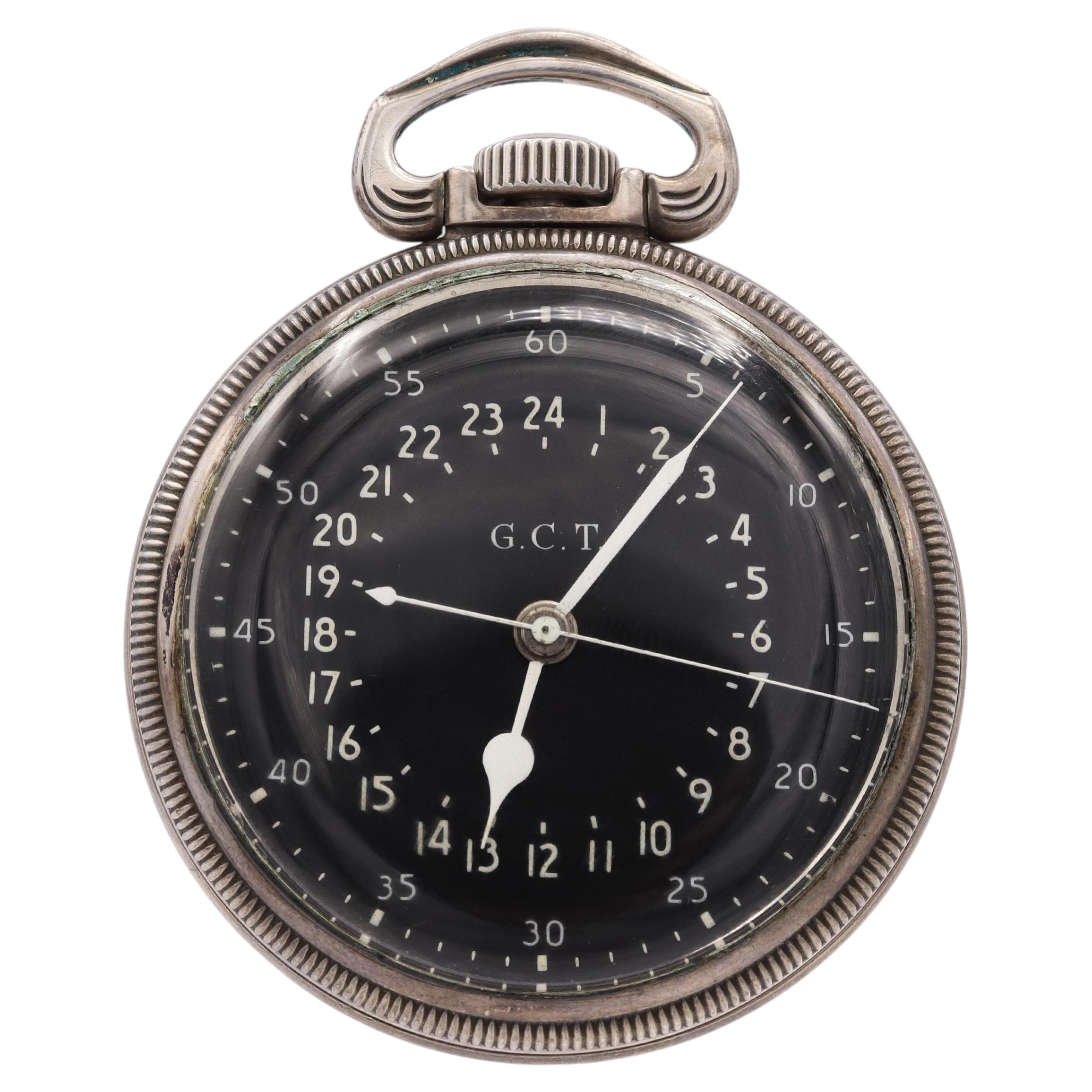Vintage Hamilton GCT AN 5740 4992B 22 Jewel .800 Silver Pocket Watch