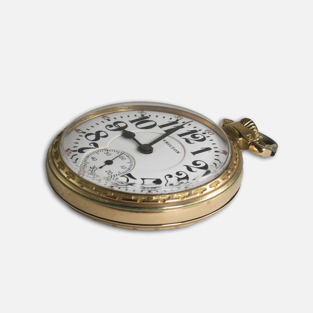 Women's or Men's Vintage Hamilton Gold-Filled Railroad Pocket Watch Size 16