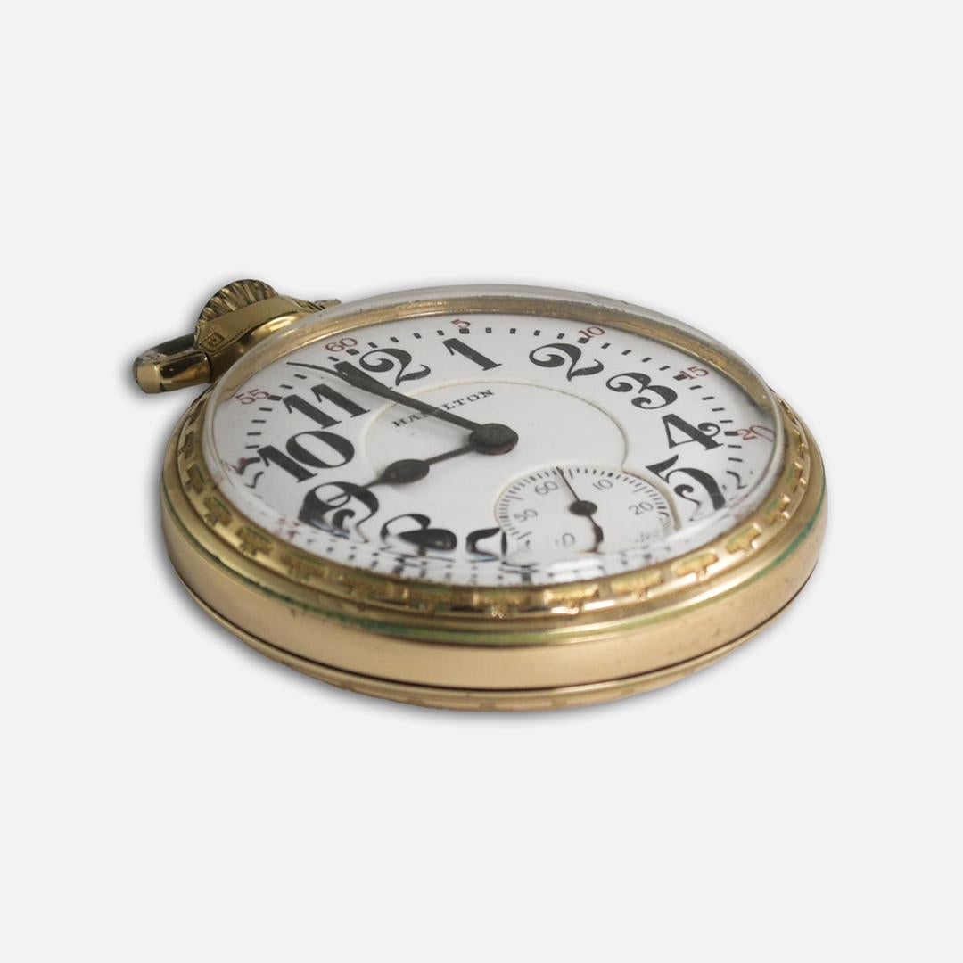 Vintage Hamilton Gold-Filled Railroad Pocket Watch Size 16 2