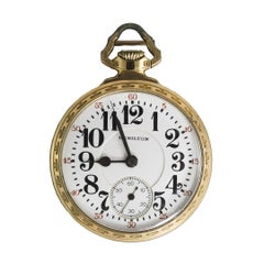 Vintage Hamilton Gold-Filled Railroad Pocket Watch Size 16
