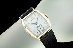 Vintage Hamilton Gold-Filled Tonneau Watch with Black Leather Band