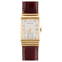 Vintage Hamilton Gordon 18 Karat Gold Tank Shaped Mens Wrist Watch