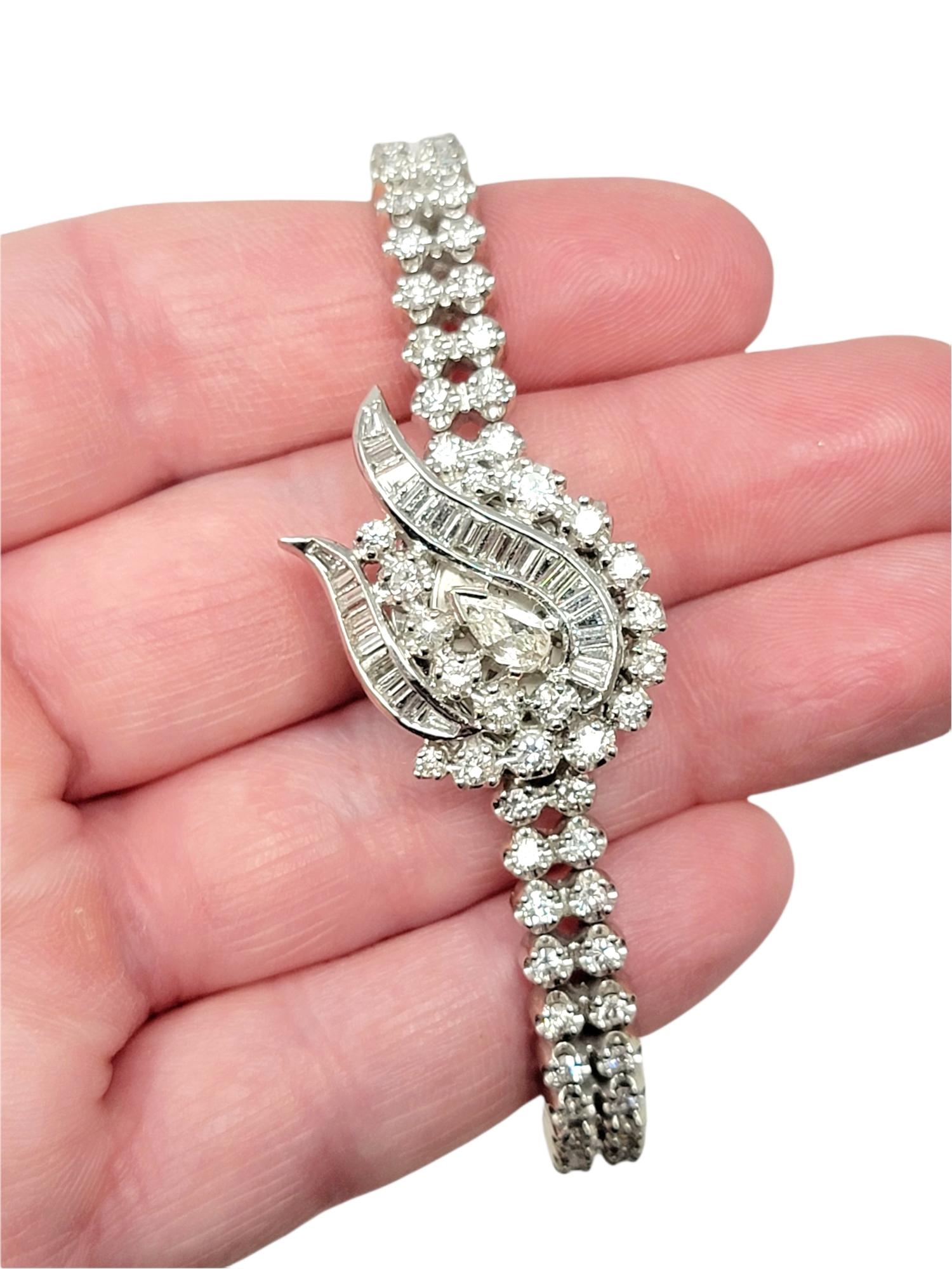 Vintage Hamilton Ladies Diamond Wristwatch / Bracelet in 14 Karat White Gold 10