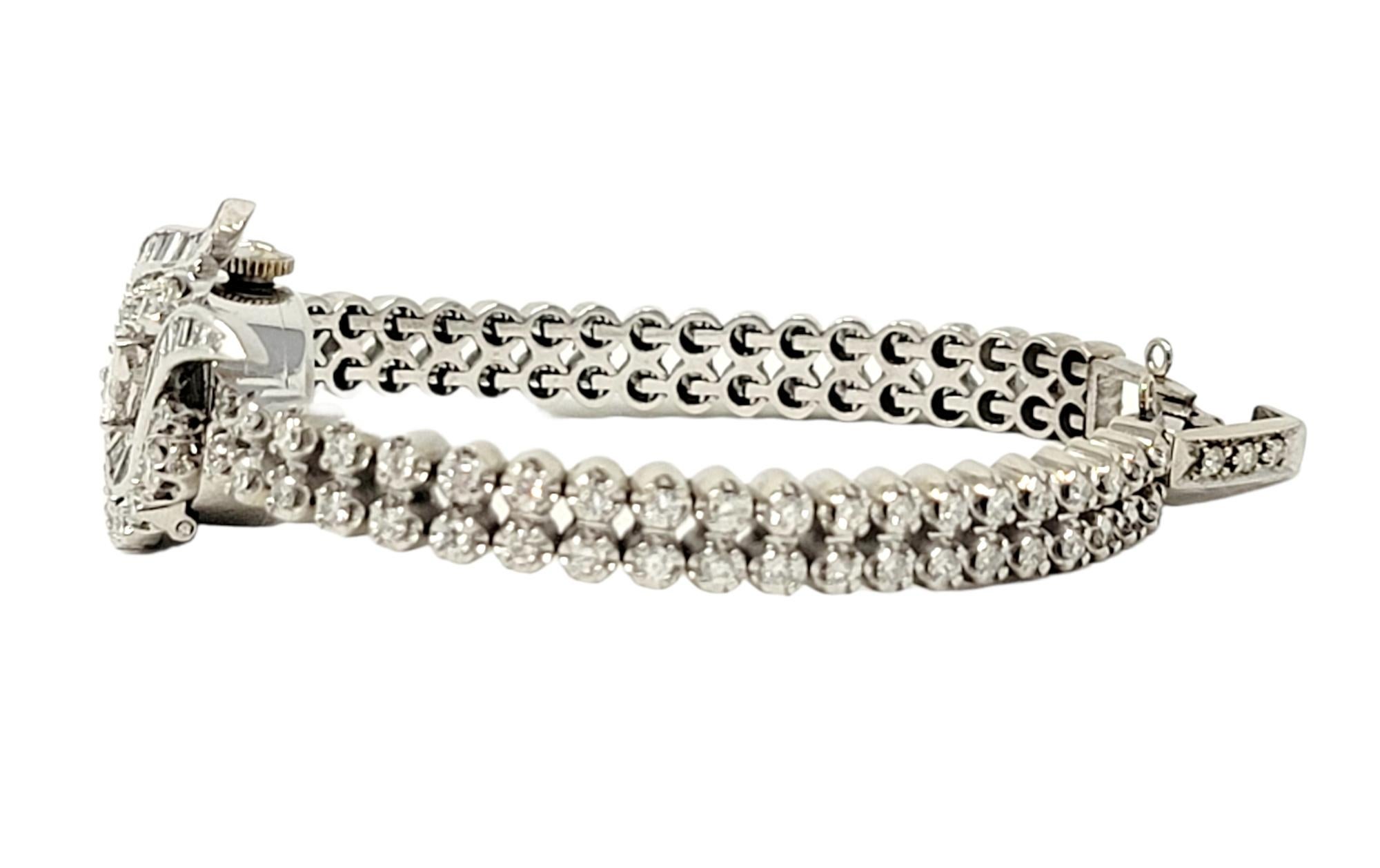 Vintage Hamilton Ladies Diamond Wristwatch / Bracelet in 14 Karat White Gold 2