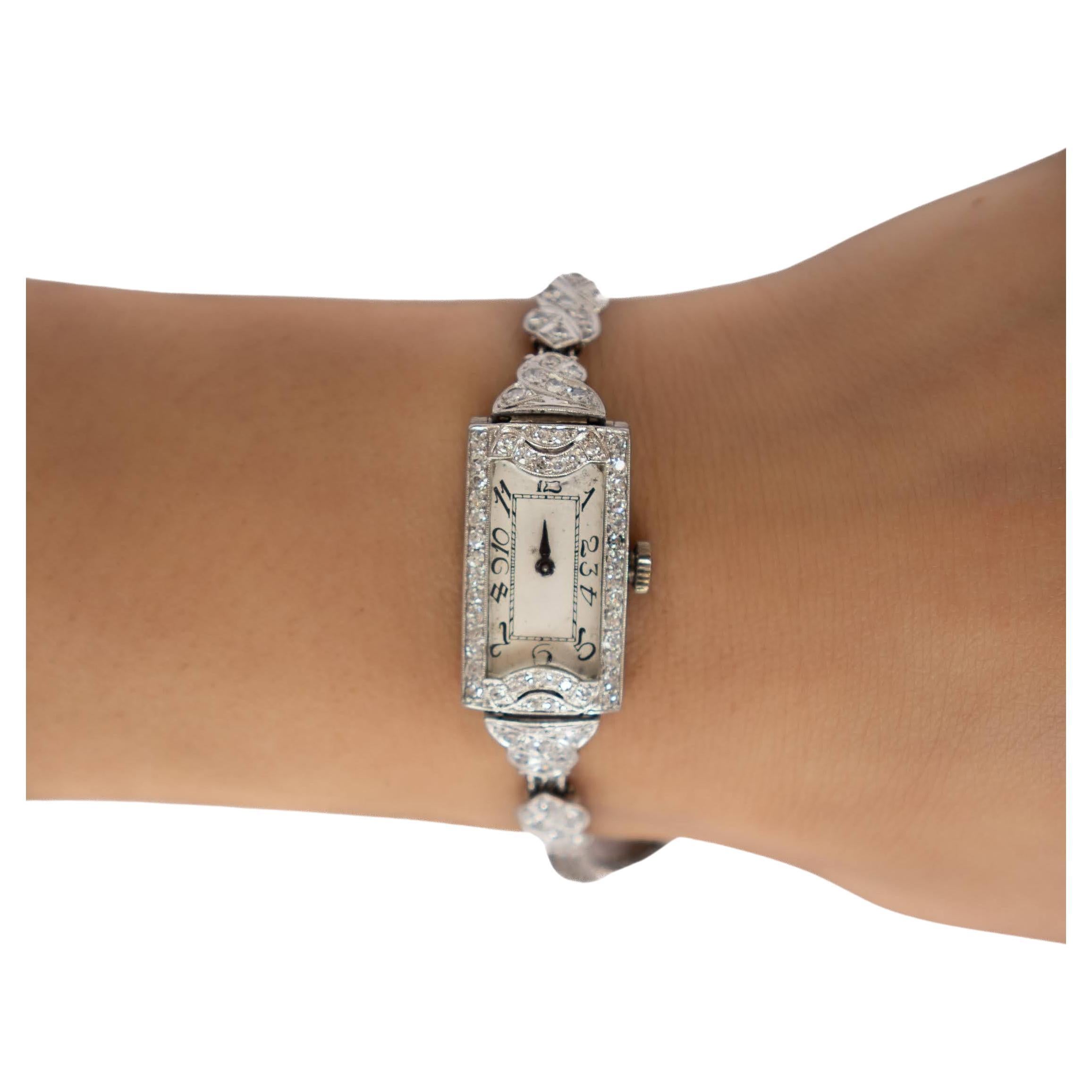 Vintage Hamilton Ladies Platinum Diamond Watch