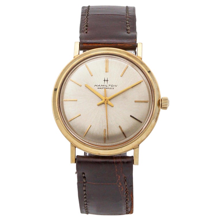 Vintage Hamilton Masterpiece 14k Yellow Gold Hand Wind Men's Watch