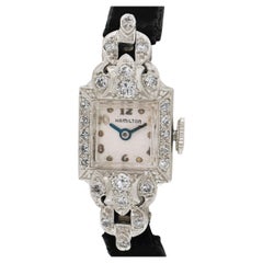 Vintage Hamilton Platinum 0.45ctw Diamond Fancy Ladies Dress Wrist Watch