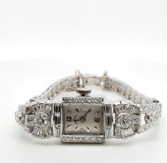 Vintage Hamilton Platinum and Diamond Ladies Watch