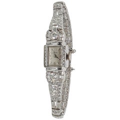 Retro Hamilton Platinum and Diamond Ladies Watch