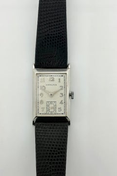 Orologio da polso vintage Hamilton in platino, 22 x 36 mm - CIRCA 1930