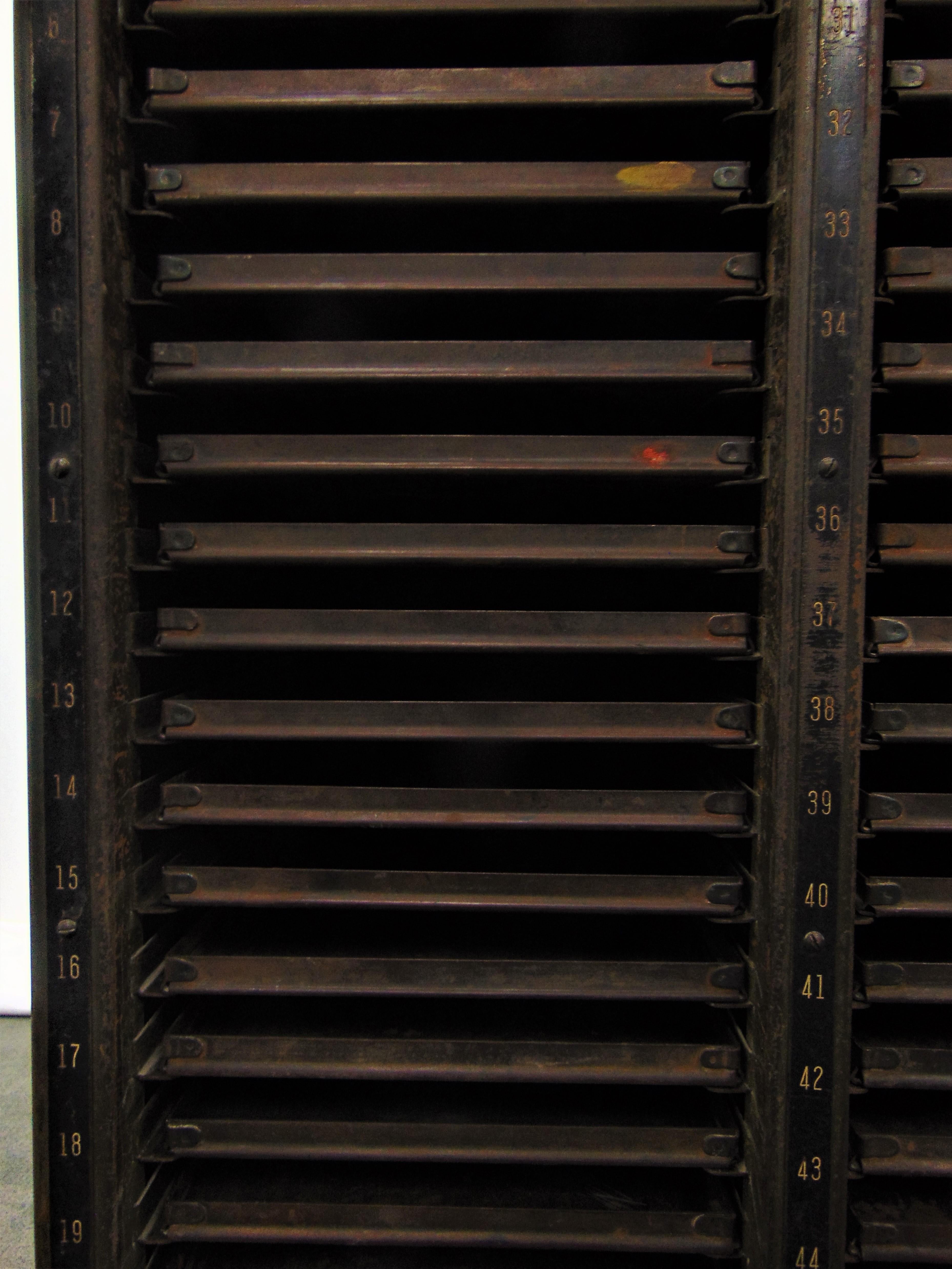 Industrial Vintage Hamilton Steel Printmaker's Storage Cabinet For Sale