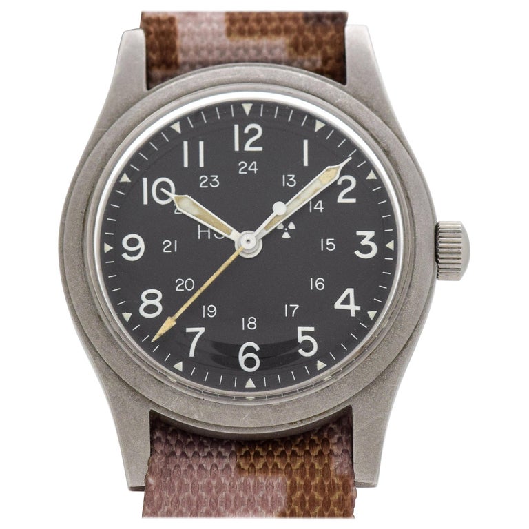 Vintage Hamilton US Military Stainless Steel Watch, 1988 For Sale at
