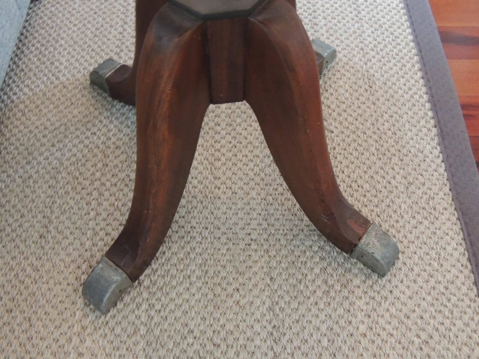 American Vintage Hamilton Wood and Iron Industrial Rolling Swivel Stool