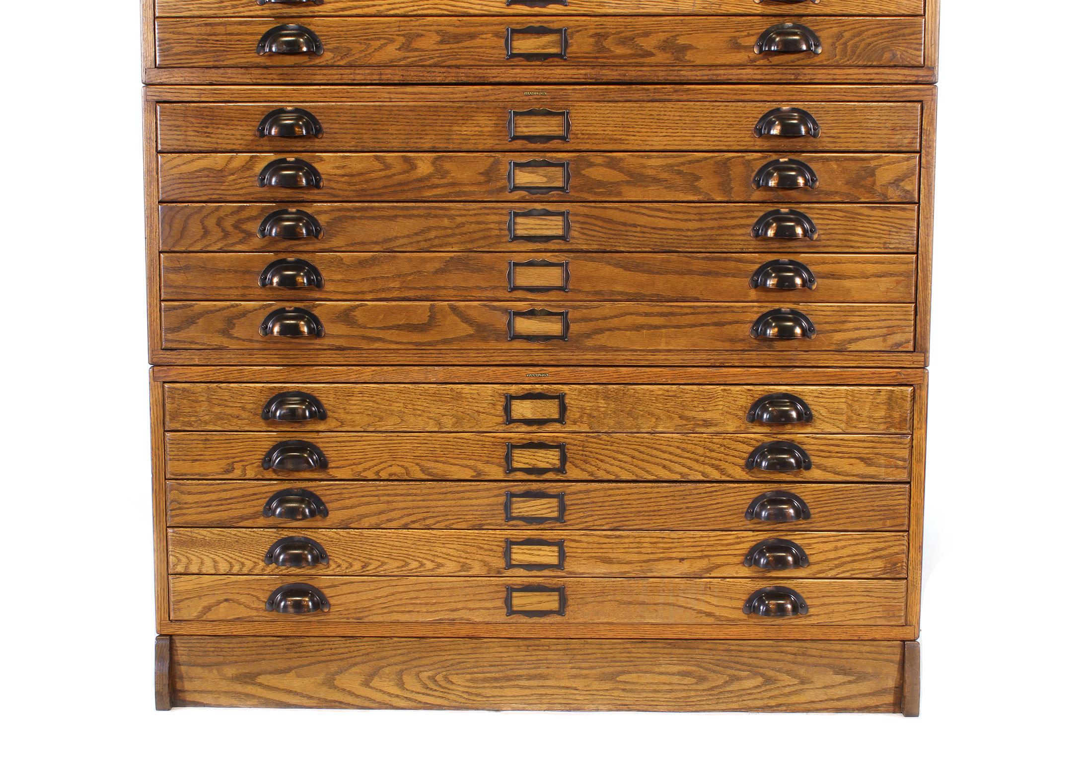 Vintage Hamilton Wooden Flat File Storage Cabinet 3