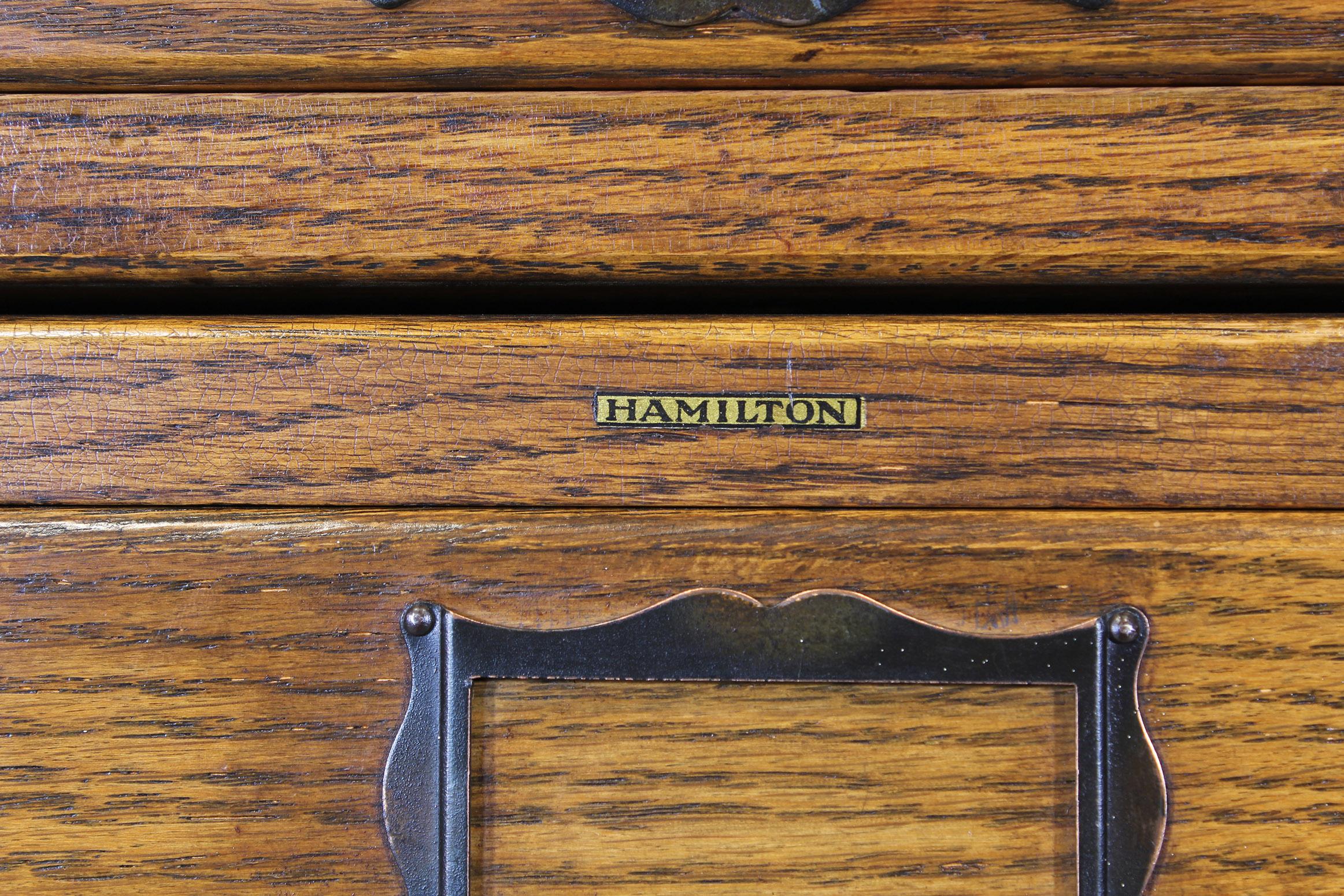 Vintage Hamilton Wooden Flat File Storage Cabinet 7