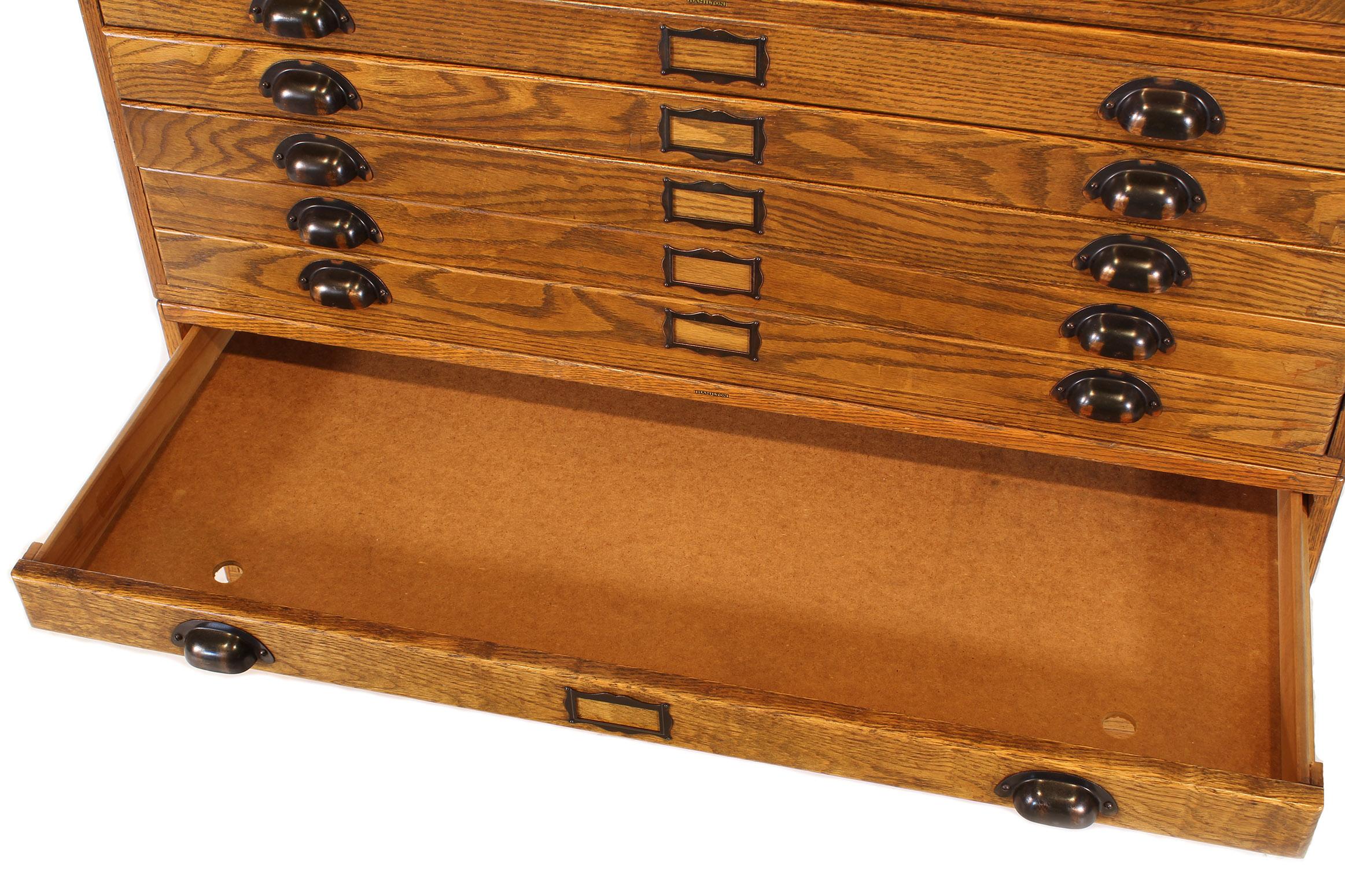 Vintage Hamilton Wooden Flat File Storage Cabinet 10