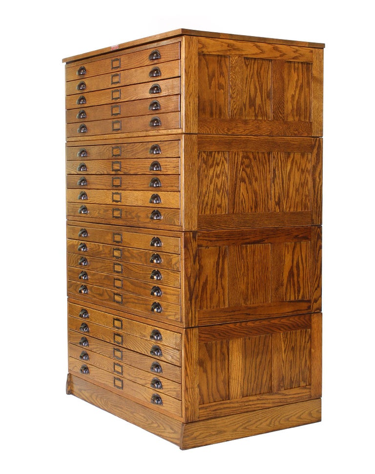 Vintage Hamilton Wooden Flat File Storage Cabinet at 1stdibs