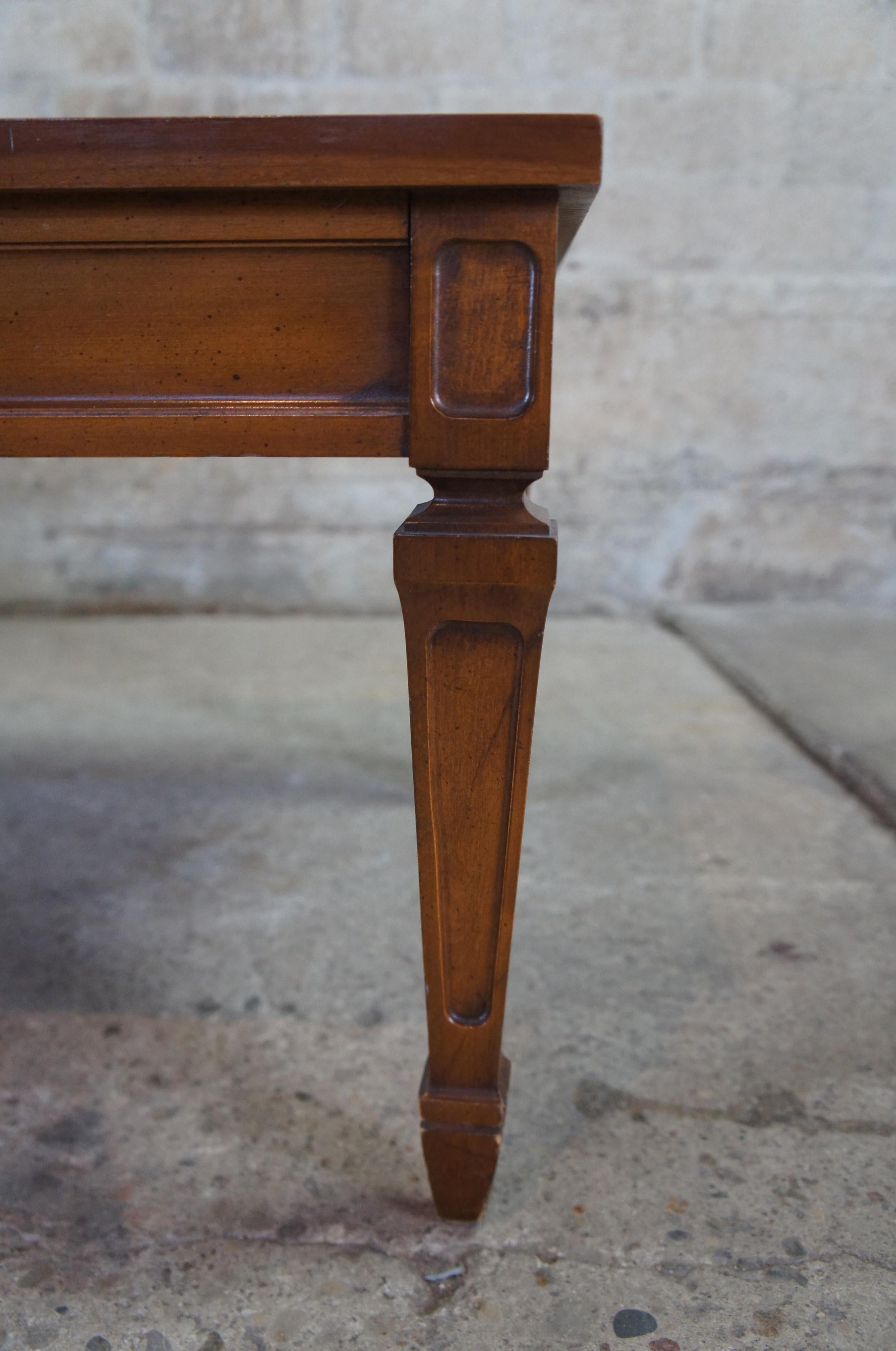 20th Century Vintage Hammary Italian Provincial Cherry & Marble Coffee Cocktail Table MCM