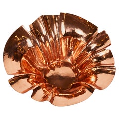 Vintage Hammered and Formed Copper Sculptural Bowl, Newly Polished