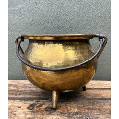 Vintage Hammered Brass Cauldron