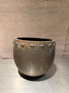 Vintage Hammered Brass or Copper Planter/Jardiniere Hong Kong
