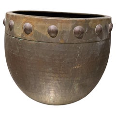Vintage Hammered Brass or Copper Planter/Jardiniere Hong Kong