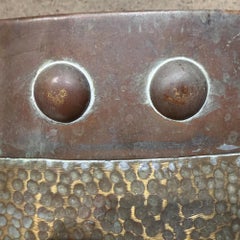 Vintage Hammered Brass Planter Pot With a Riveted Rim Hollywood Regency