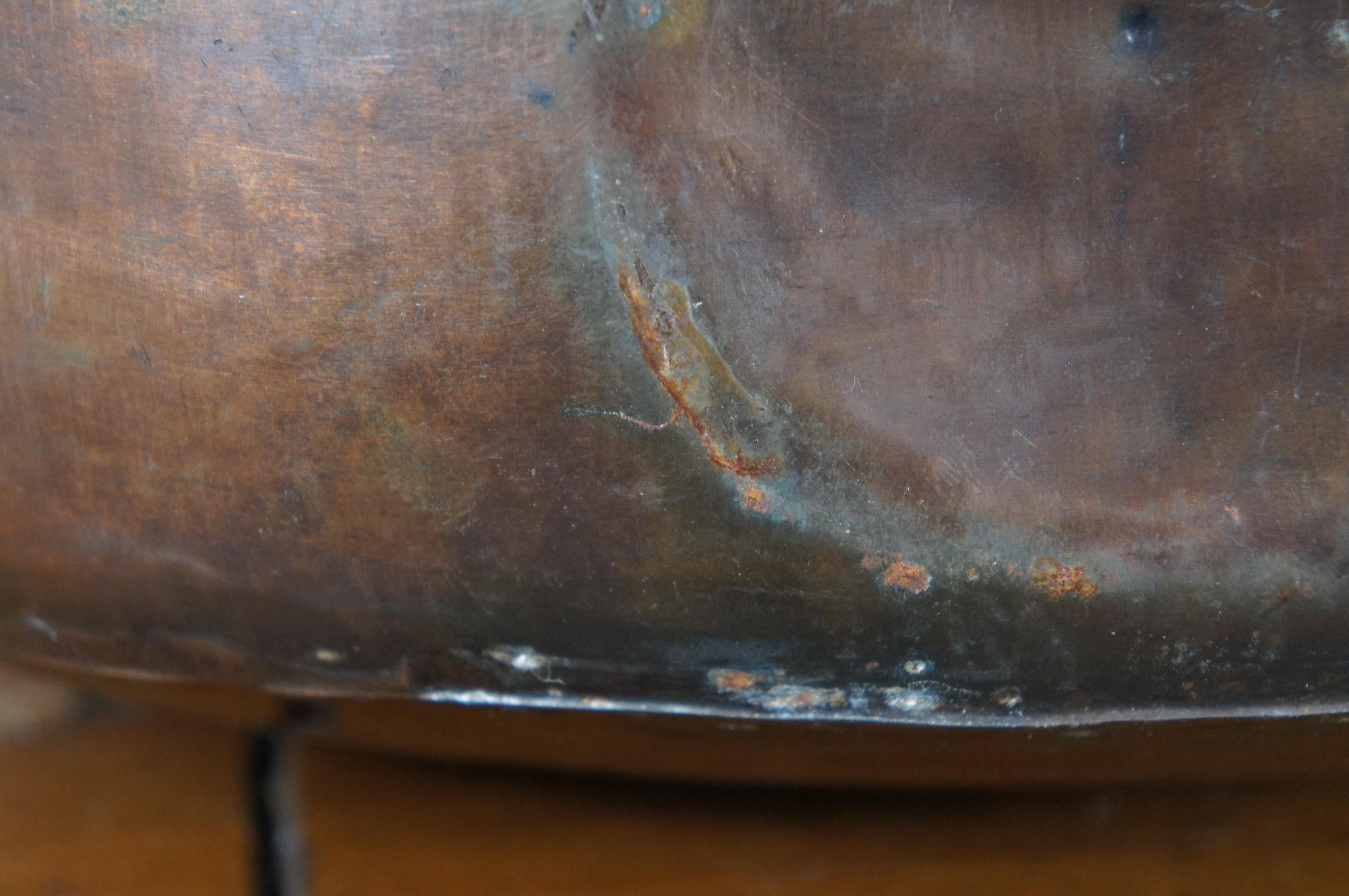 Vintage Hammered Copper Canteen Jug Flask Vessel Bottle 21” 6