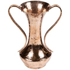 Retro Hammered Copper Urn, Newly Polished