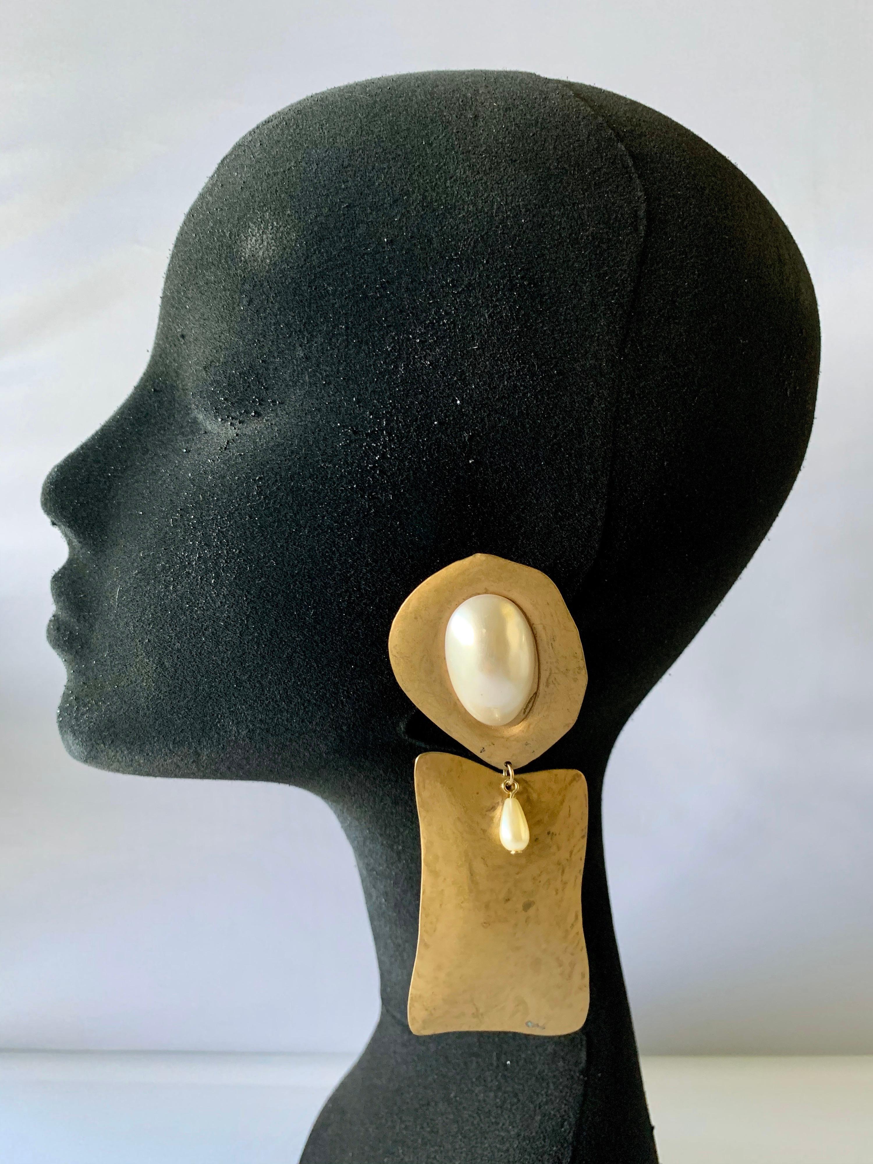 hammered statement earring