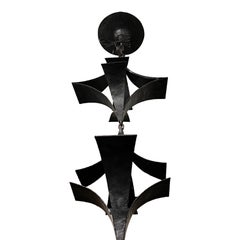 Vintage Hammered Iron Verticle Chandelier