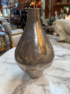 Vintage Hammered Silver Metal Vase