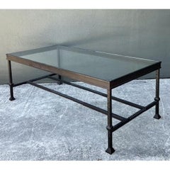 Table basse vintage en fer forgé martelé